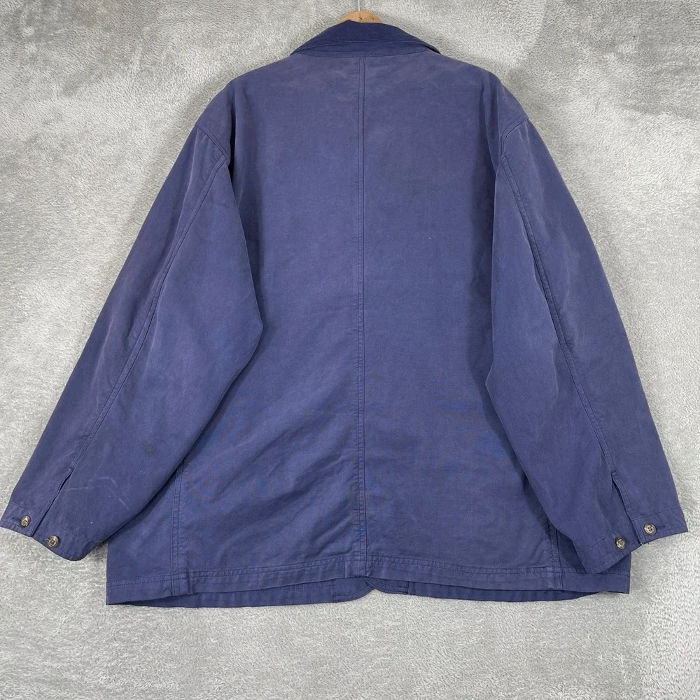Polo Ralph Lauren Chore Jacket Mens XL Blue Canvas Corduroy Collar Barn Coat